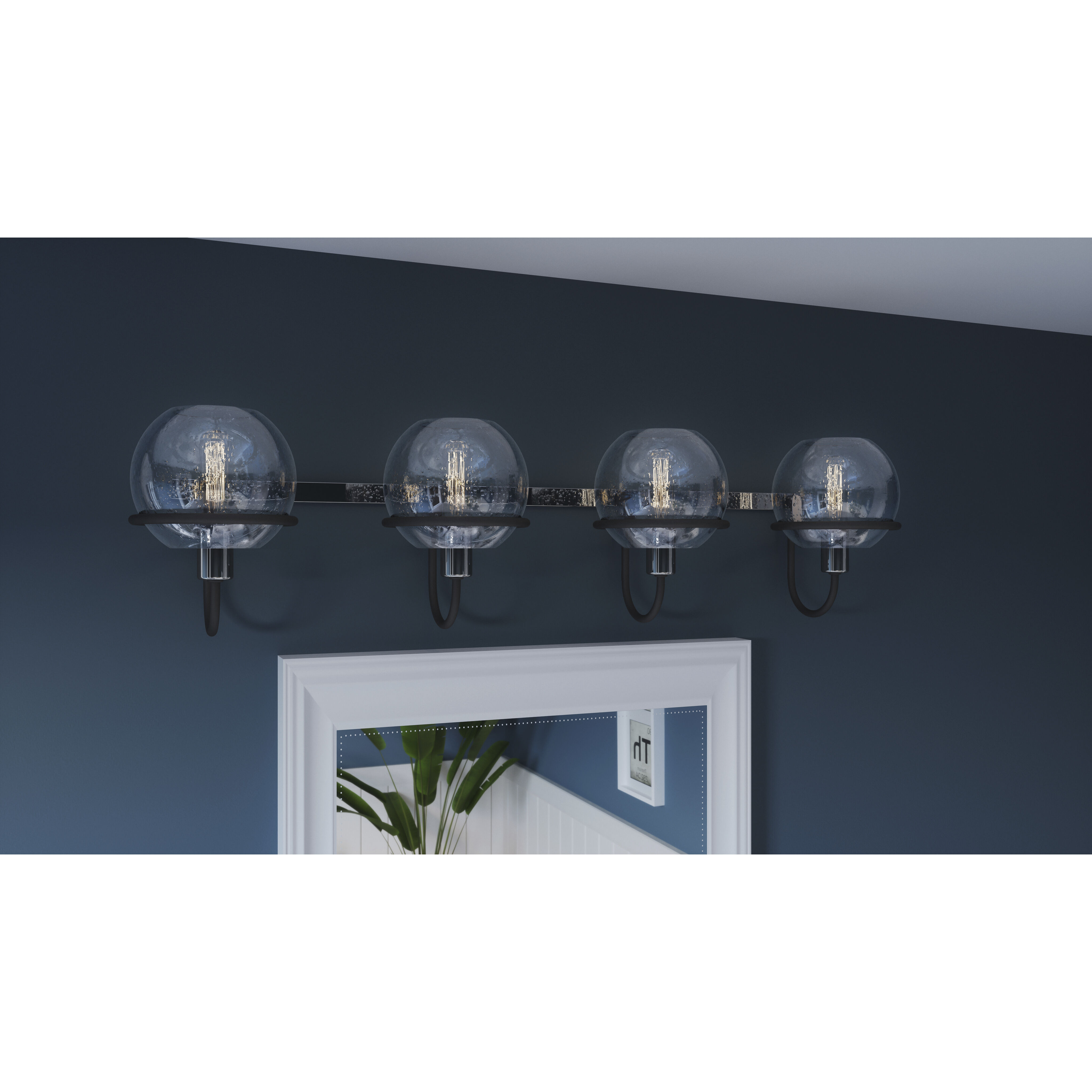 Phoenix 4 Light 30.75 inch Matte Black Bath Light Wall Light, Extra Large