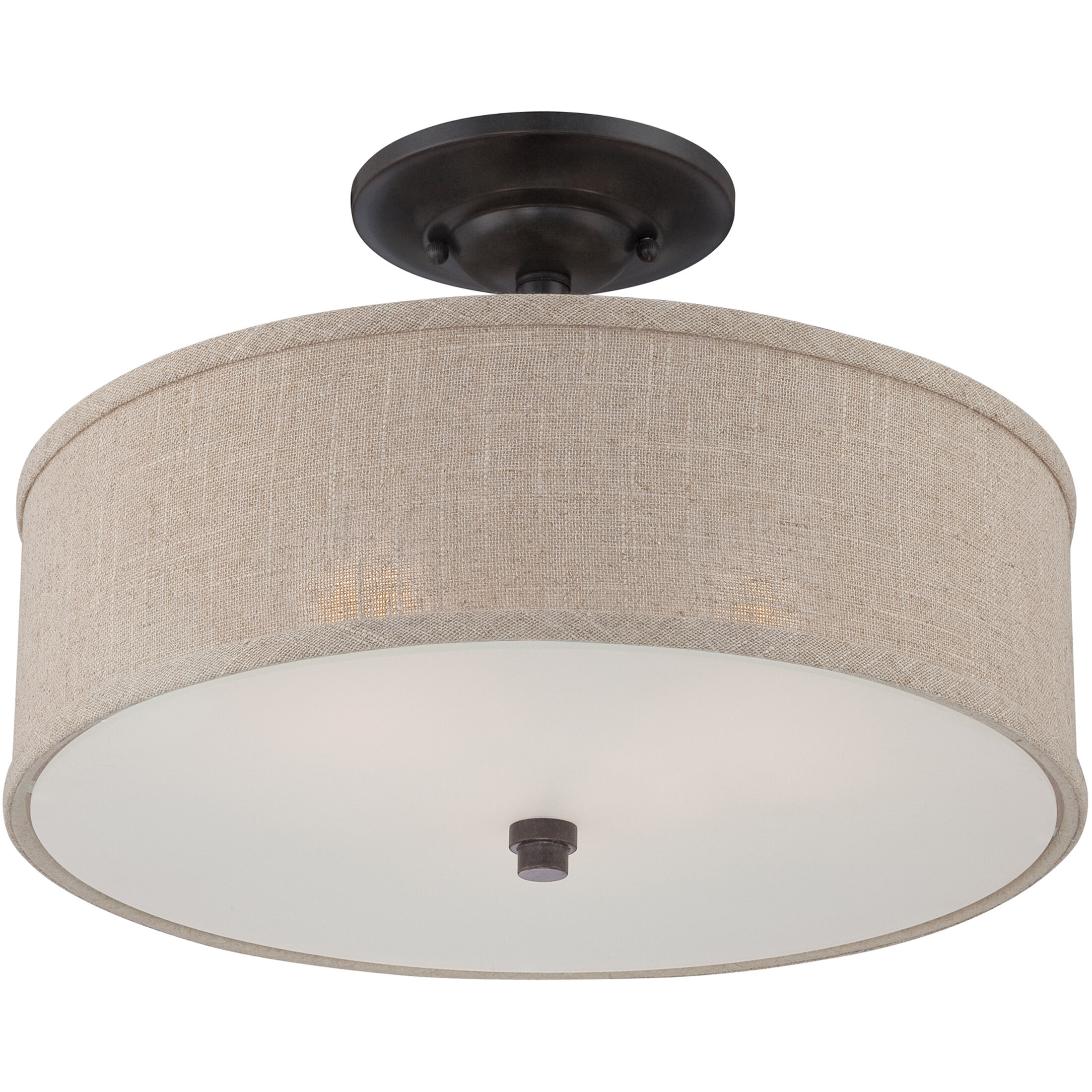 Cloverdale 3 Light 17 inch Mottled Cocoa Semi-Flush Mount Ceiling Light