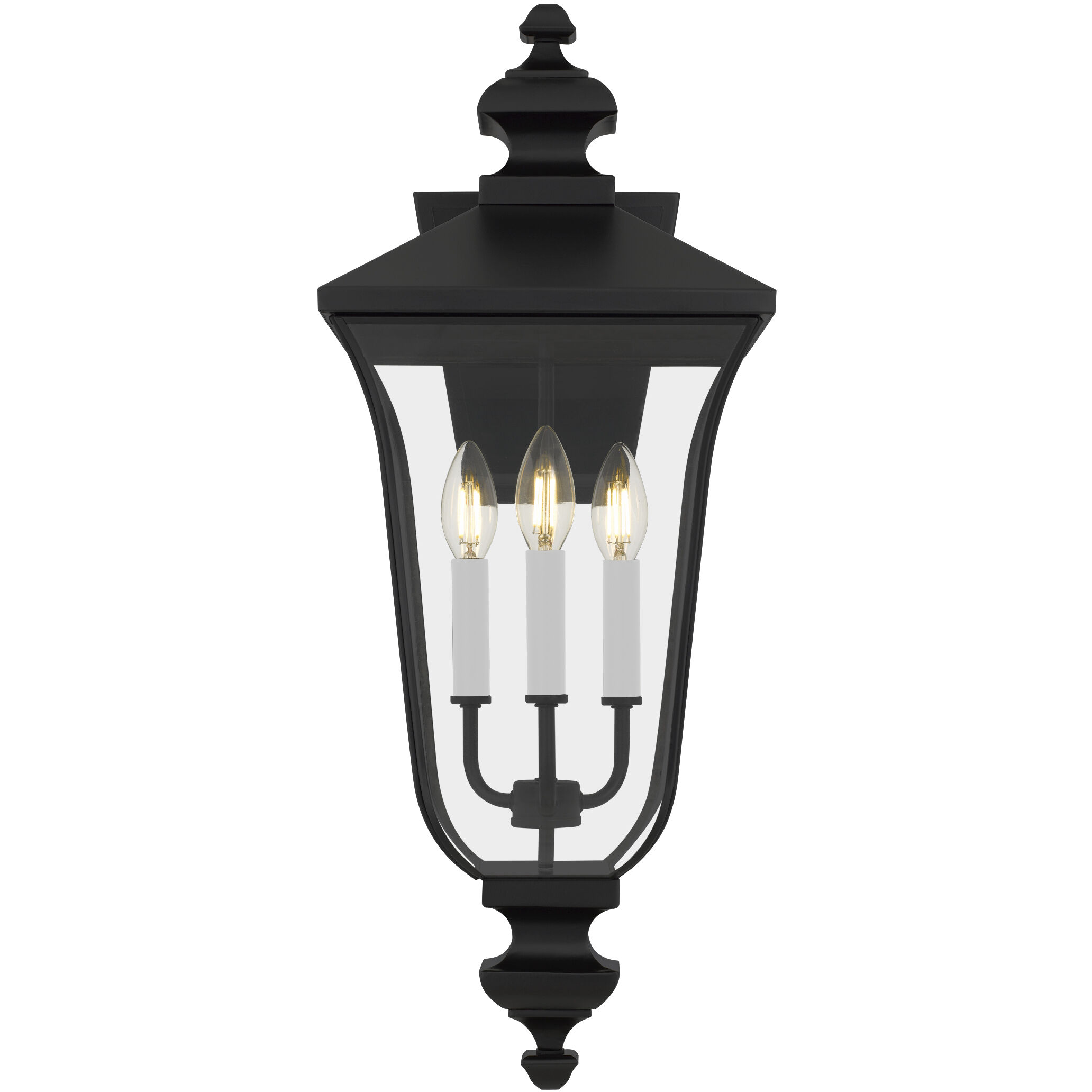 Farley 3 Light 25.25 inch Matte Black Outdoor Wall Lantern