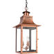 Chalmers 3 Light 12 inch Aged Copper Outdoor Hanging Lantern