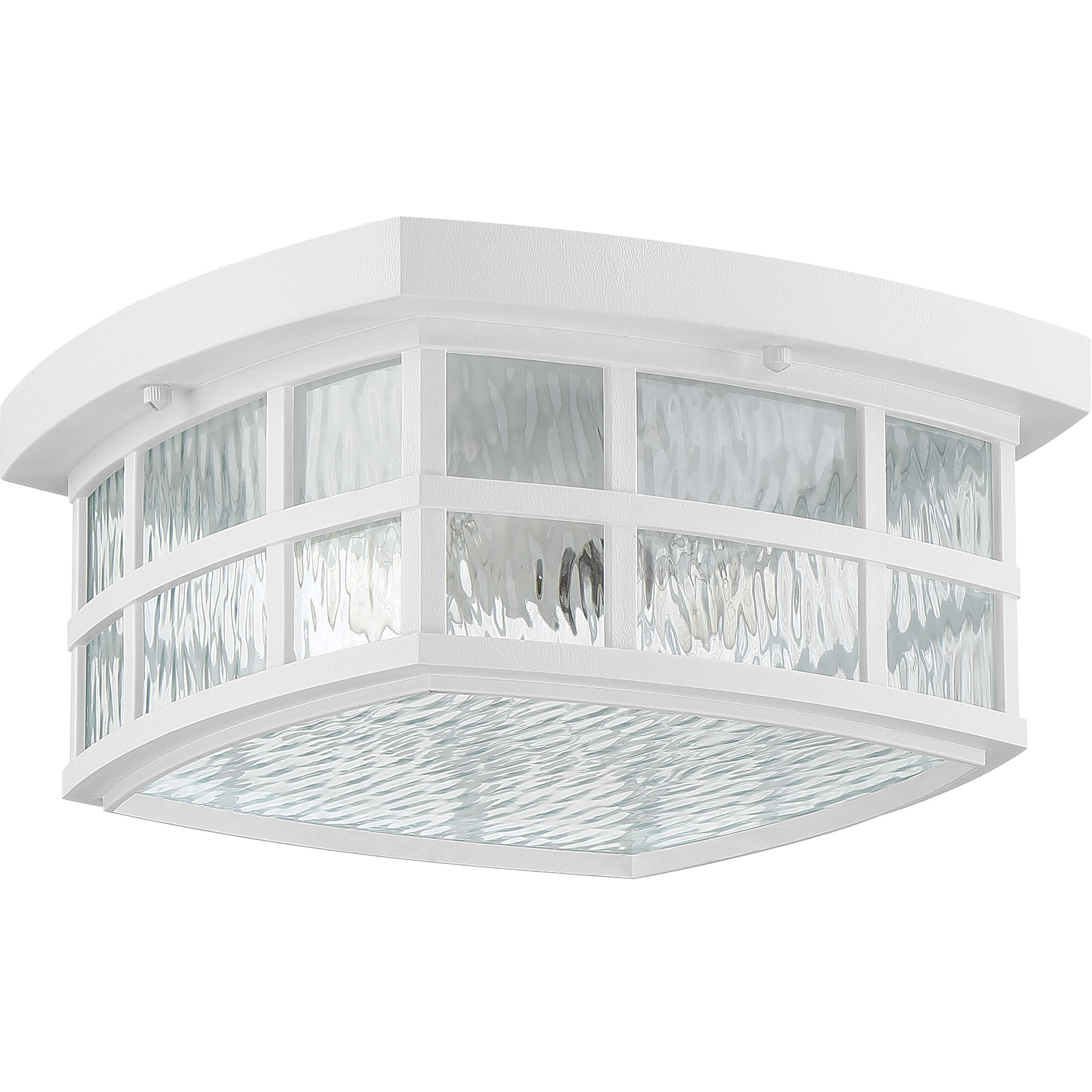 White outdoor outlet flush mount light