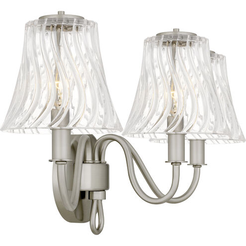 McKinney 3 Light 23 inch Brushed Nickel Bath Light Wall Light