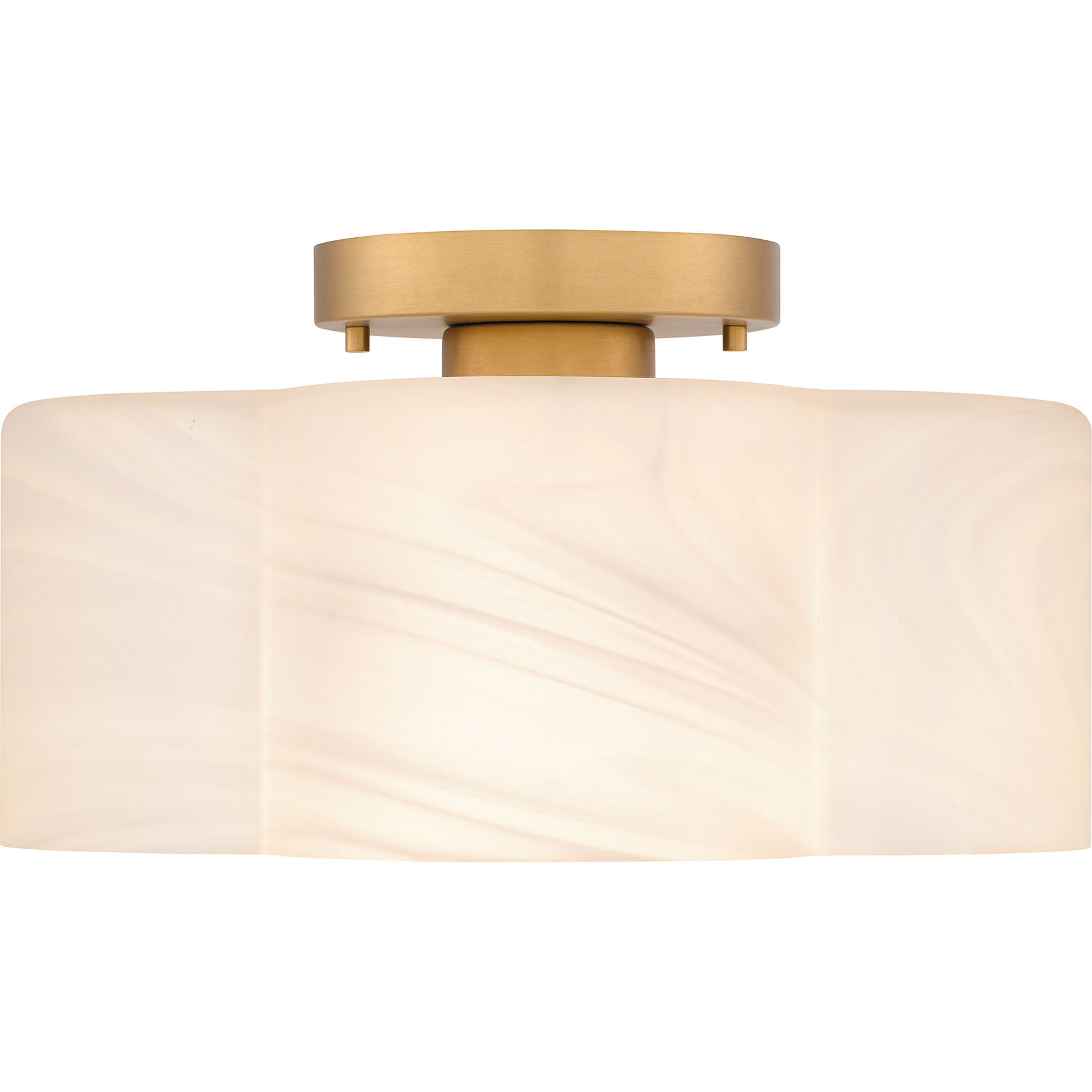Lilly 1 Light 14 inch Brushed Weathered Brass Semi-Flush Mount Ceiling Light, Medium