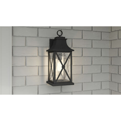 Ellerbee 1 Light 21 inch Mottled Black Outdoor Wall Lantern, Large