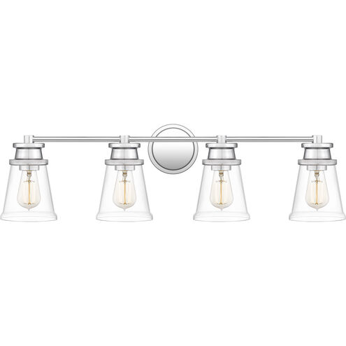 Haverfield 4 Light 33 inch Polished Chrome Bath Light Wall Light