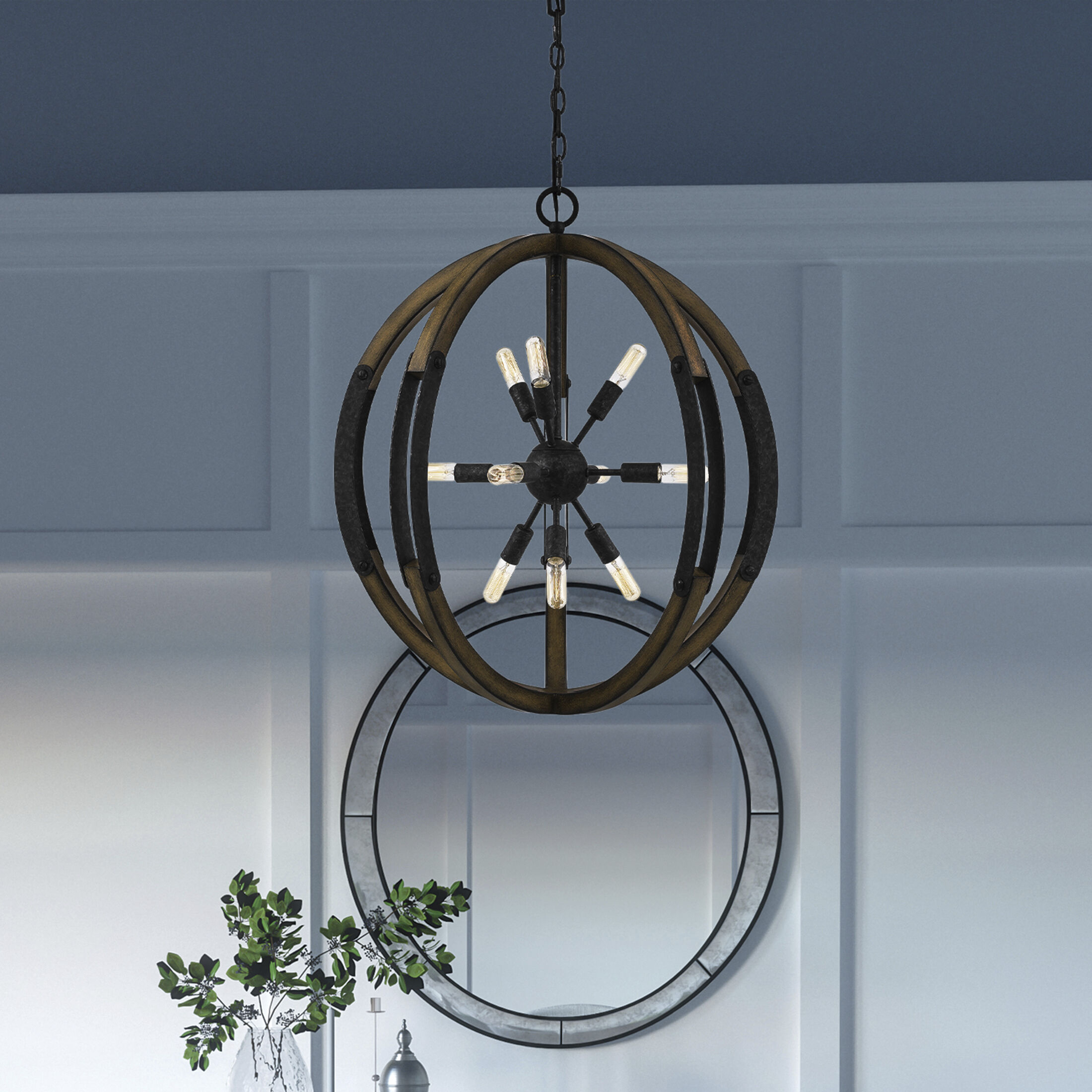 Quoizel QOP5181OK Babaton 10 Light 26 inch Old Black Pendant Ceiling Light