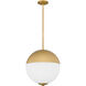 Mia 2 Light 14 inch Brushed Gold Pendant Ceiling Light
