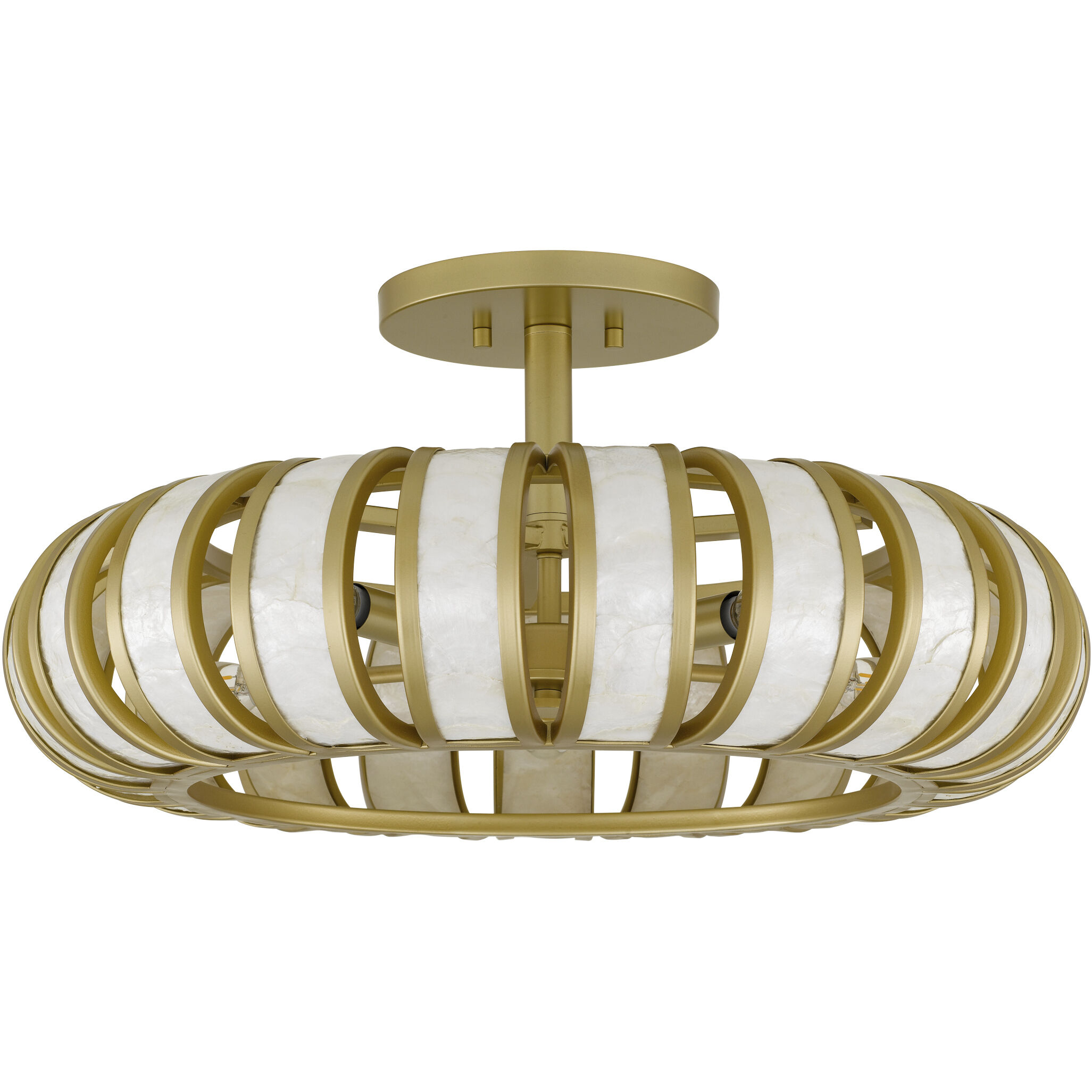 Knight 5 Light 22 inch Soft Gold Semi-Flush Mount Ceiling Light