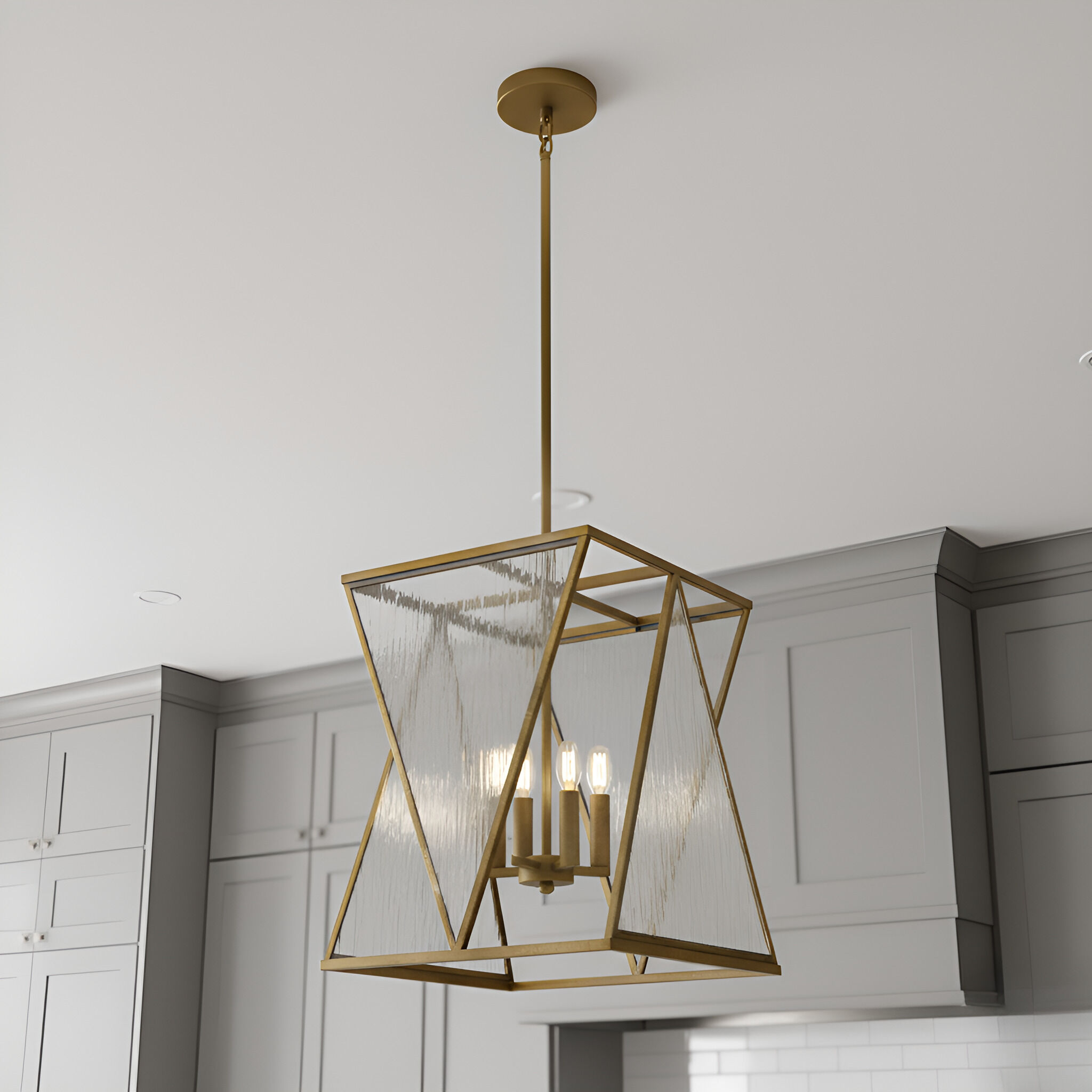 Clovis Pendant Ceiling Light in Brushed Weathered Brass