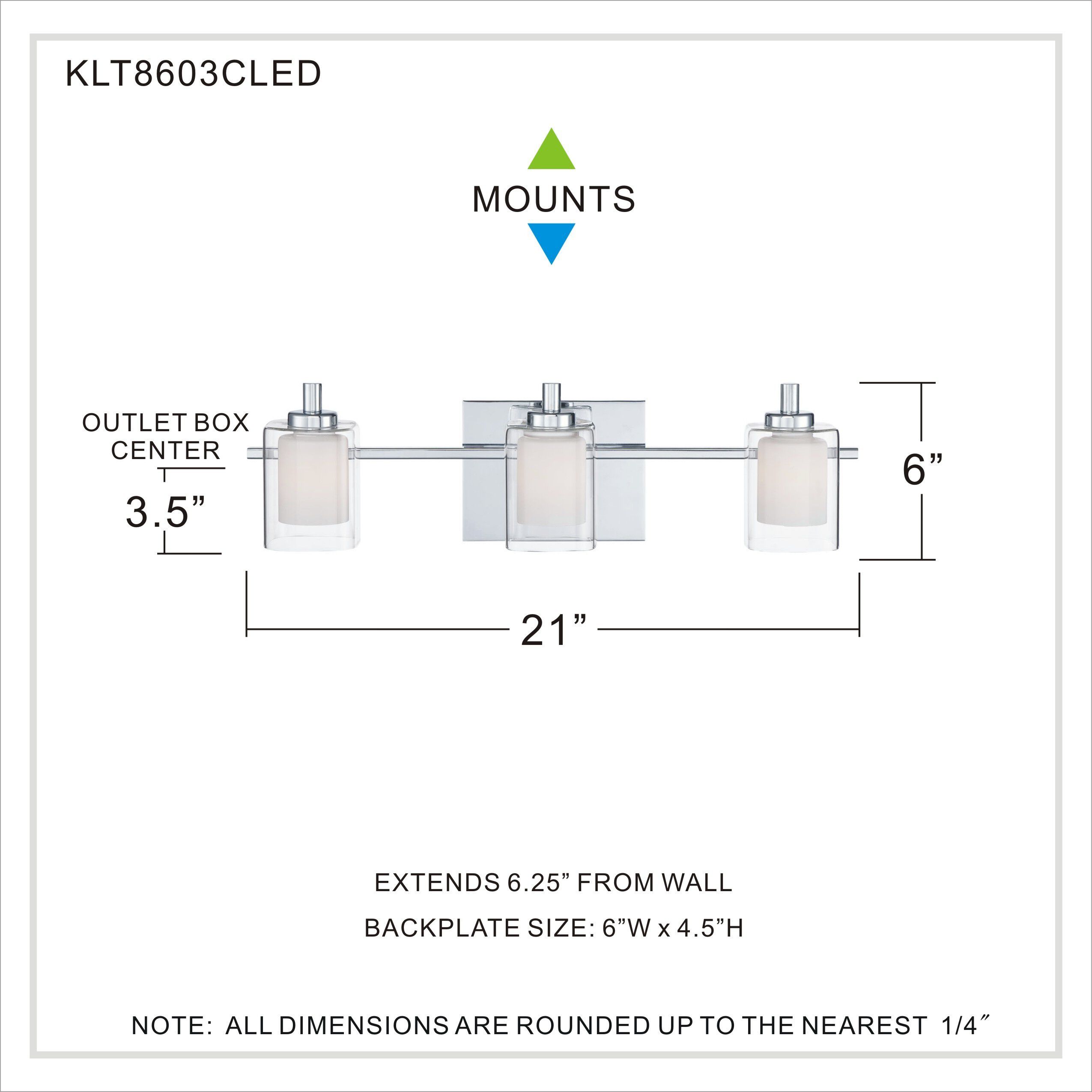 Kolt LED 21 inch Polished Chrome Bath Light Wall Light
