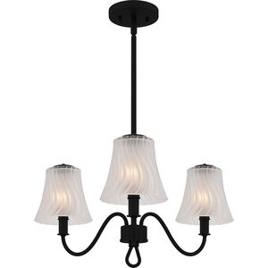 McKinney 3 Light 21.75 inch Matte Black Chandelier Ceiling Light