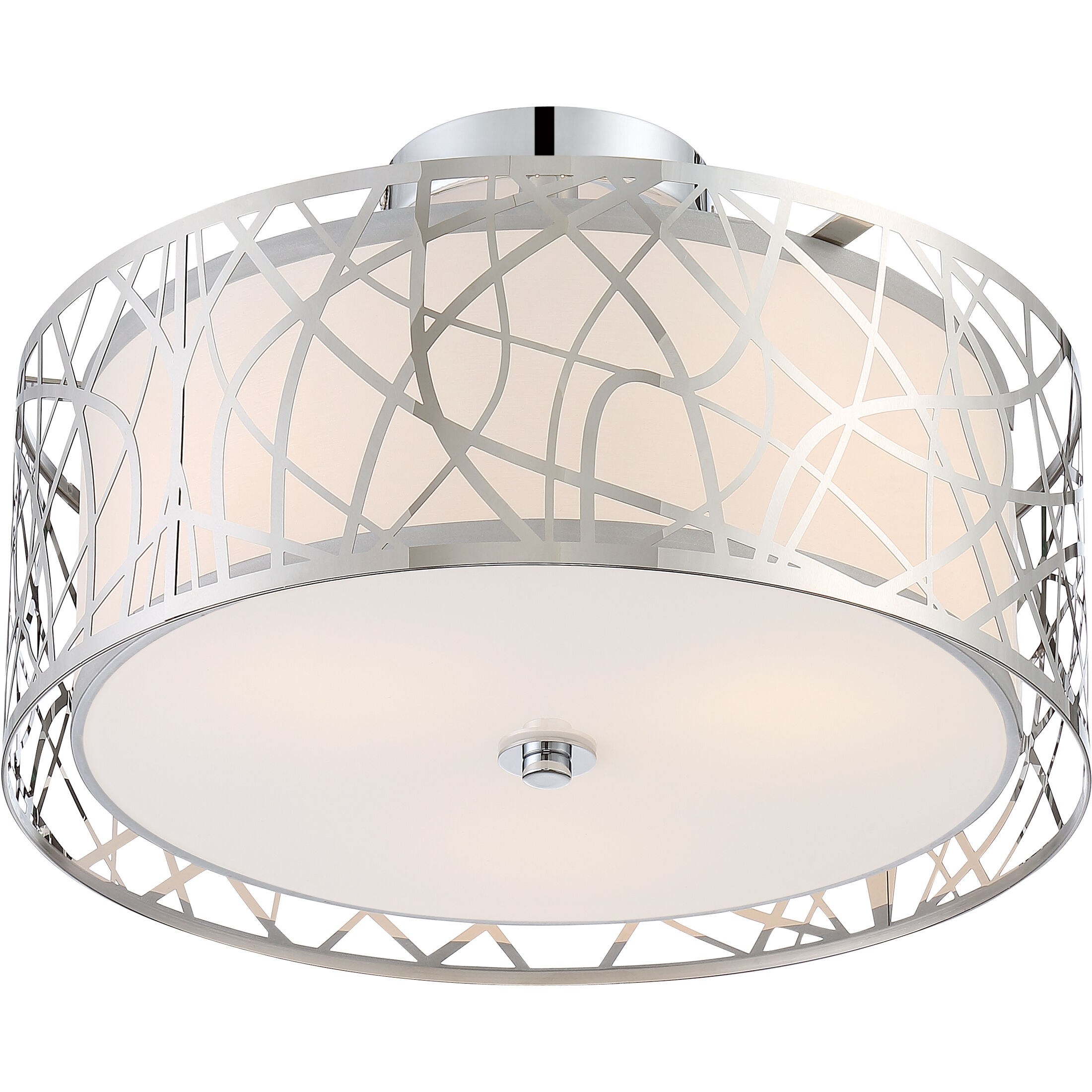 Abode 3 Light 15 inch Polished Chrome Semi-Flush Mount Ceiling Light