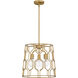 Rellie 3 Light 16 inch Aged Brass Pendant Ceiling Light
