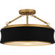 Quoizel Dylan 3 Light 16 inch Matte Black Semi-Flush Mount Ceiling Light, Medium QSF6801MBK - Open Box