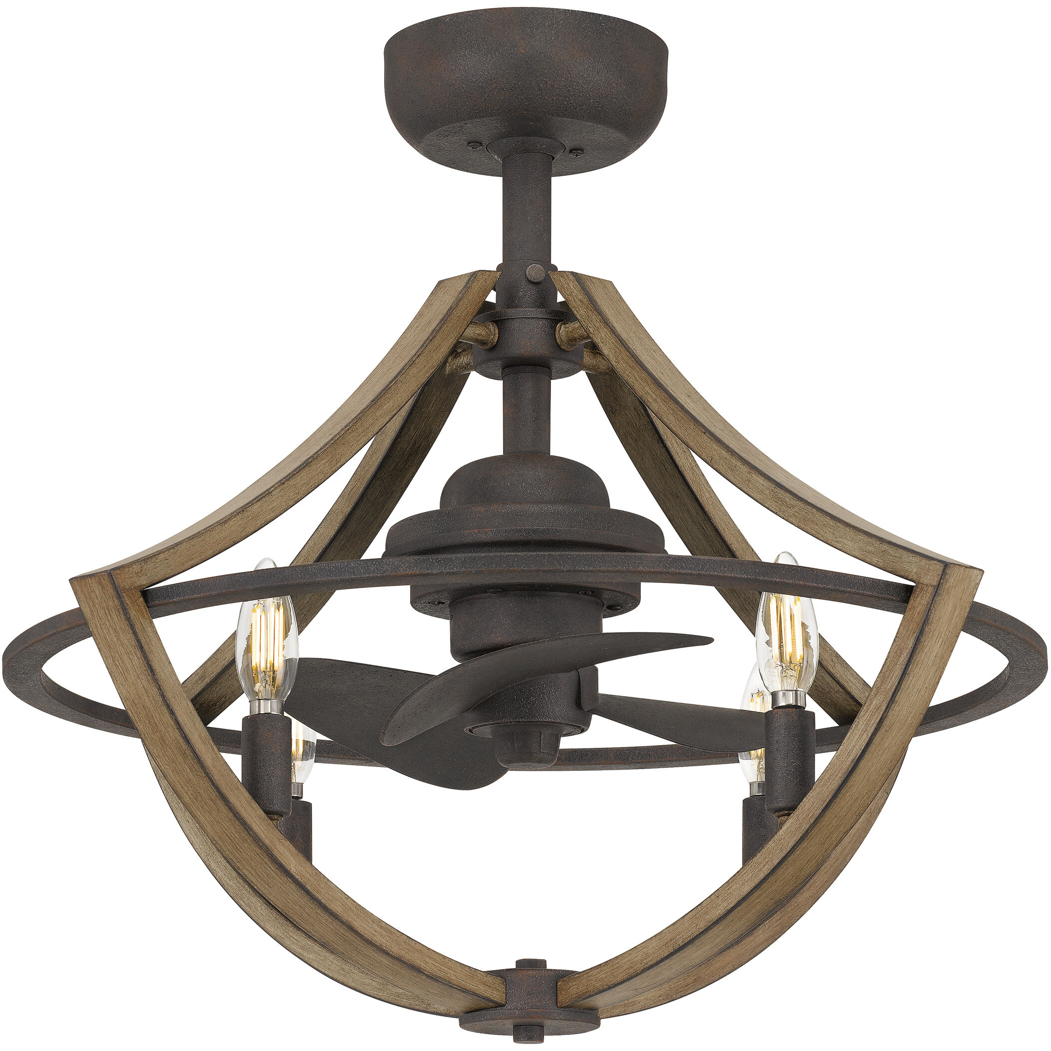 Shire 23 inch Rustic Black Fandelier