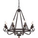 Noble 8 Light 32 inch Rustic Black Chandelier Ceiling Light
