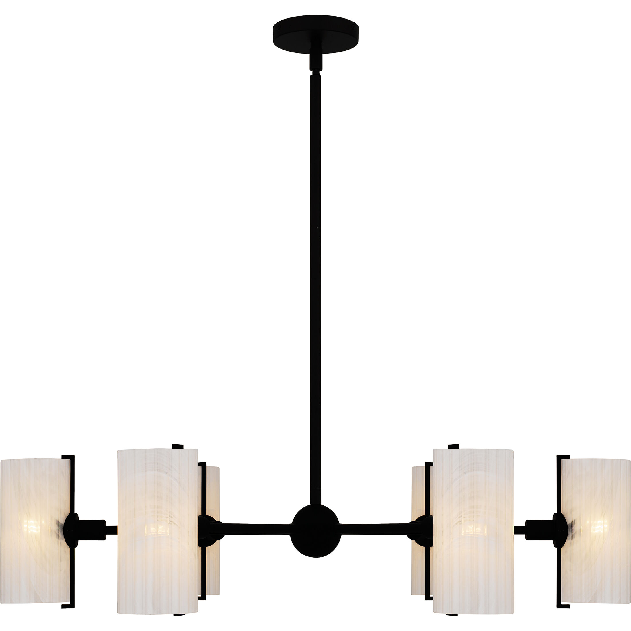 Curran 6 Light 36 inch Matte Black Chandelier Ceiling Light
