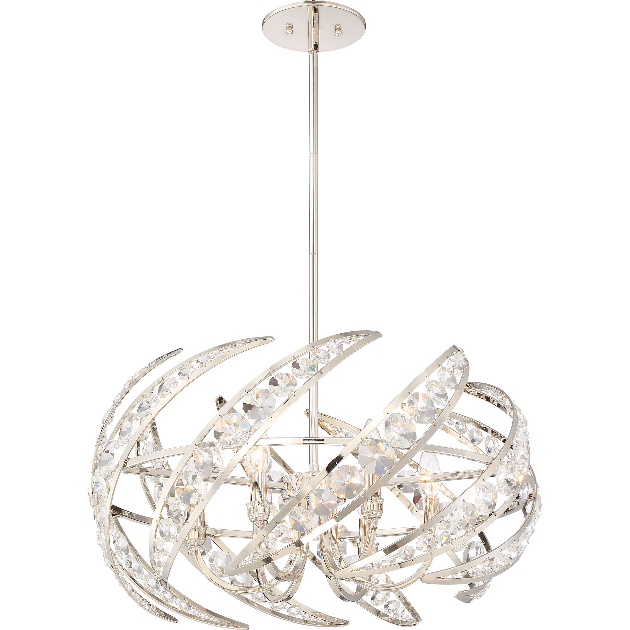 Quoizel PCCN2824PK Crescent 6 Light 25 inch Polished Nickel