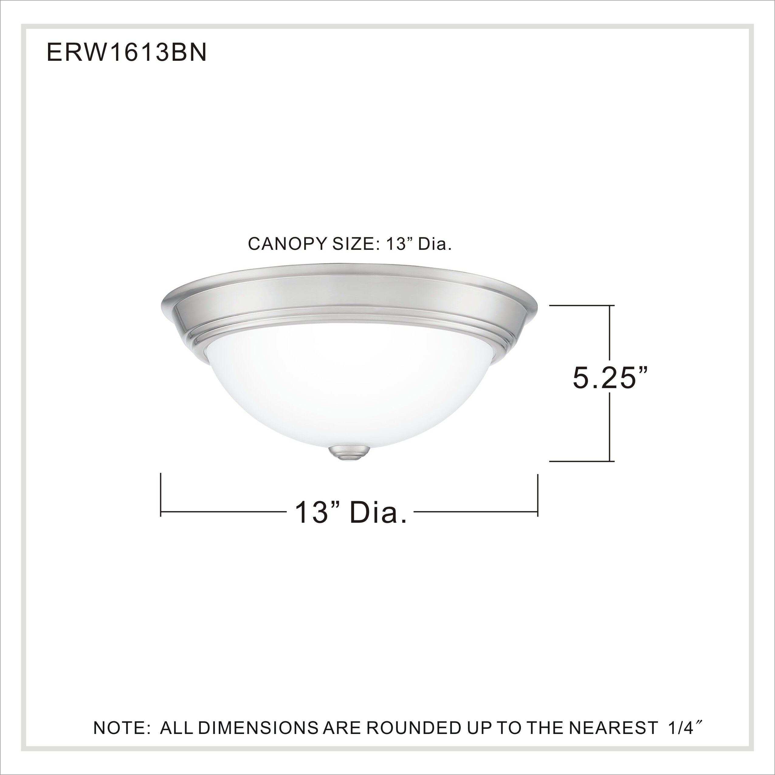 Erwin 2 Light 13 inch Brushed Nickel Flush Mount Ceiling Light