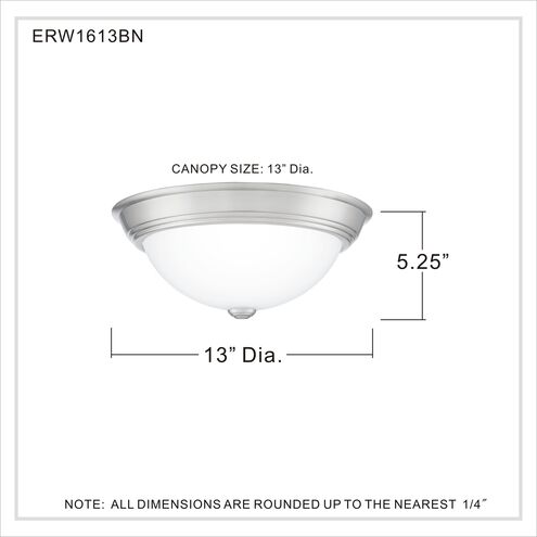 Erwin 2 Light 13 inch Brushed Nickel Flush Mount Ceiling Light