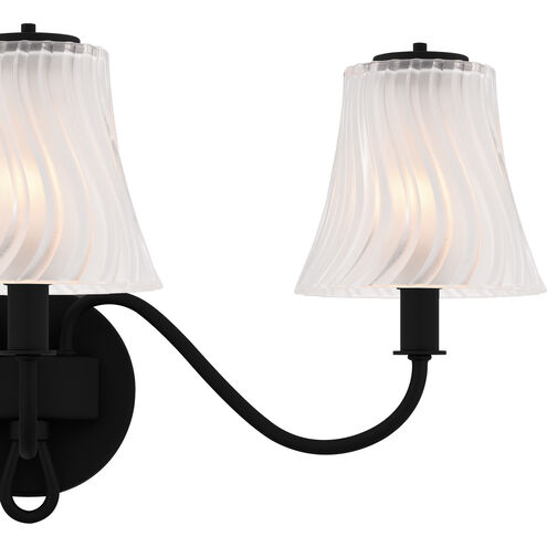 McKinney 3 Light 23 inch Matte Black Bath Light Wall Light