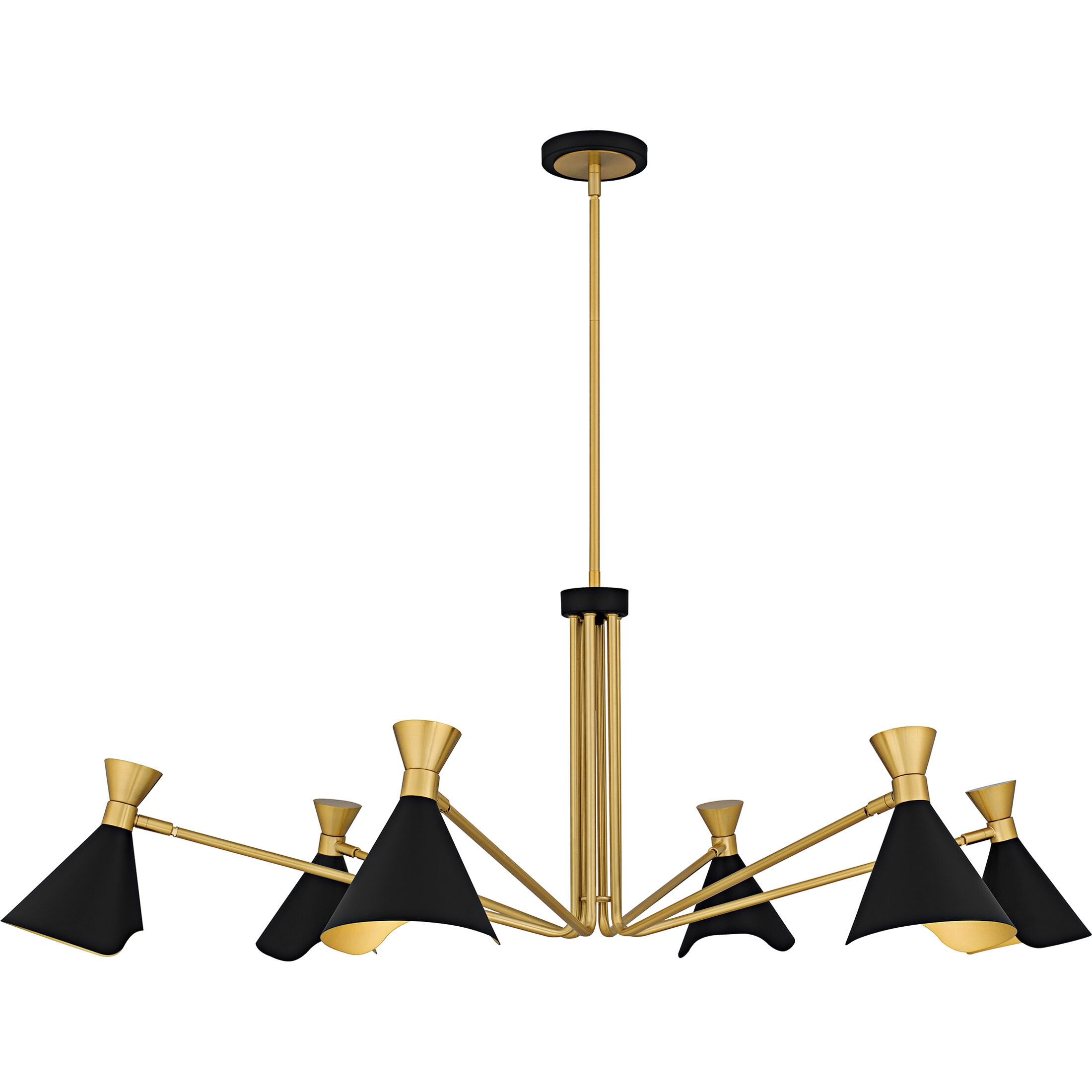 Arden 6 Light 52 inch Matte Black Chandelier Ceiling Light
