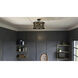 Milton 3 Light 16 inch Matte Black Semi-Flush Mount Ceiling Light