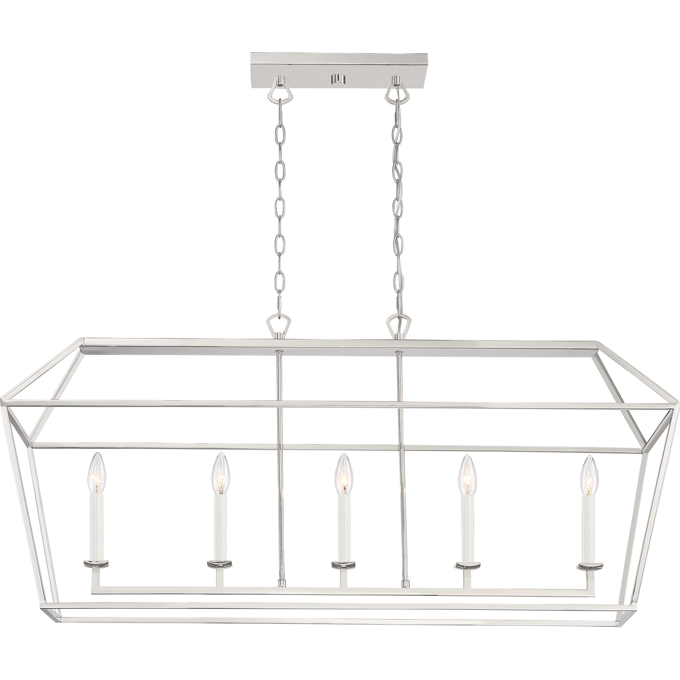 Aviary 5 Light 42 inch Polished Nickel Island Chandelier Ceiling Light