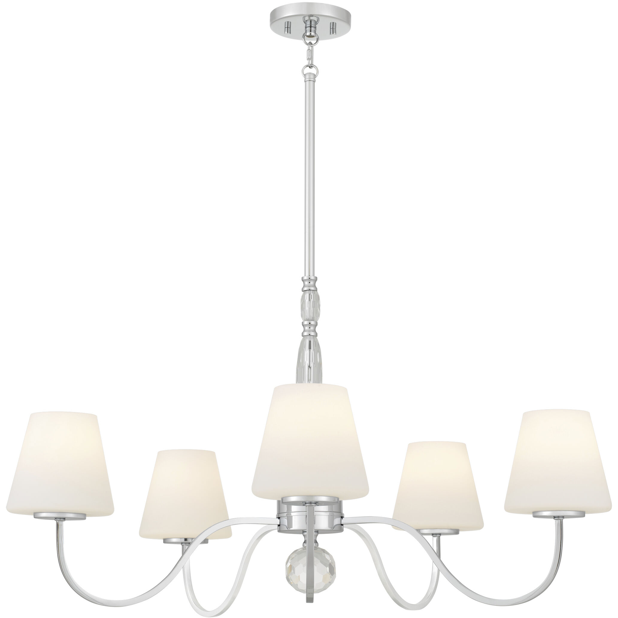 Stone 5 Light 35 inch Polished Chrome Chandelier Ceiling Light