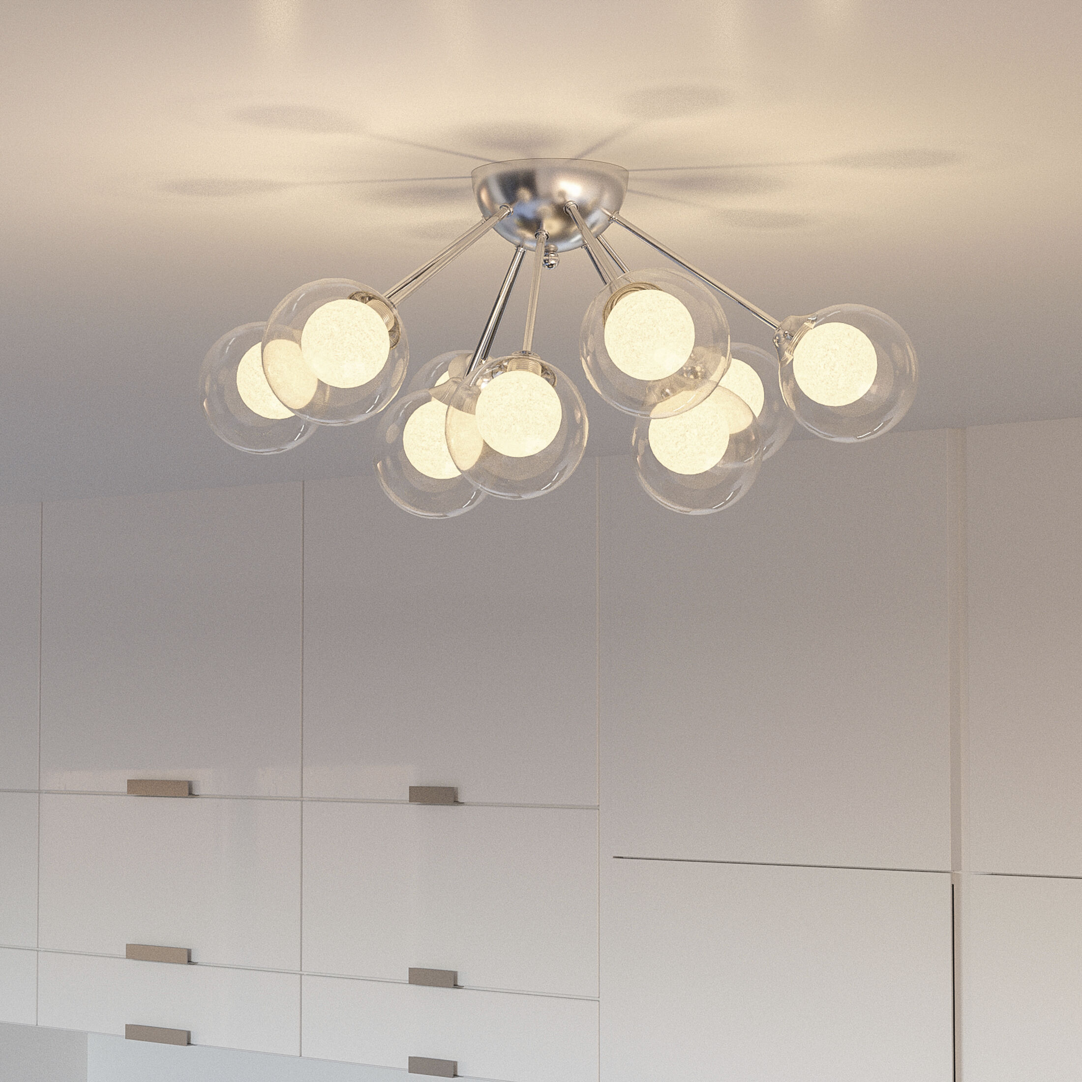 Spellbound 9 Light 22 inch Polished Chrome Semi-Flush Mount Ceiling Light