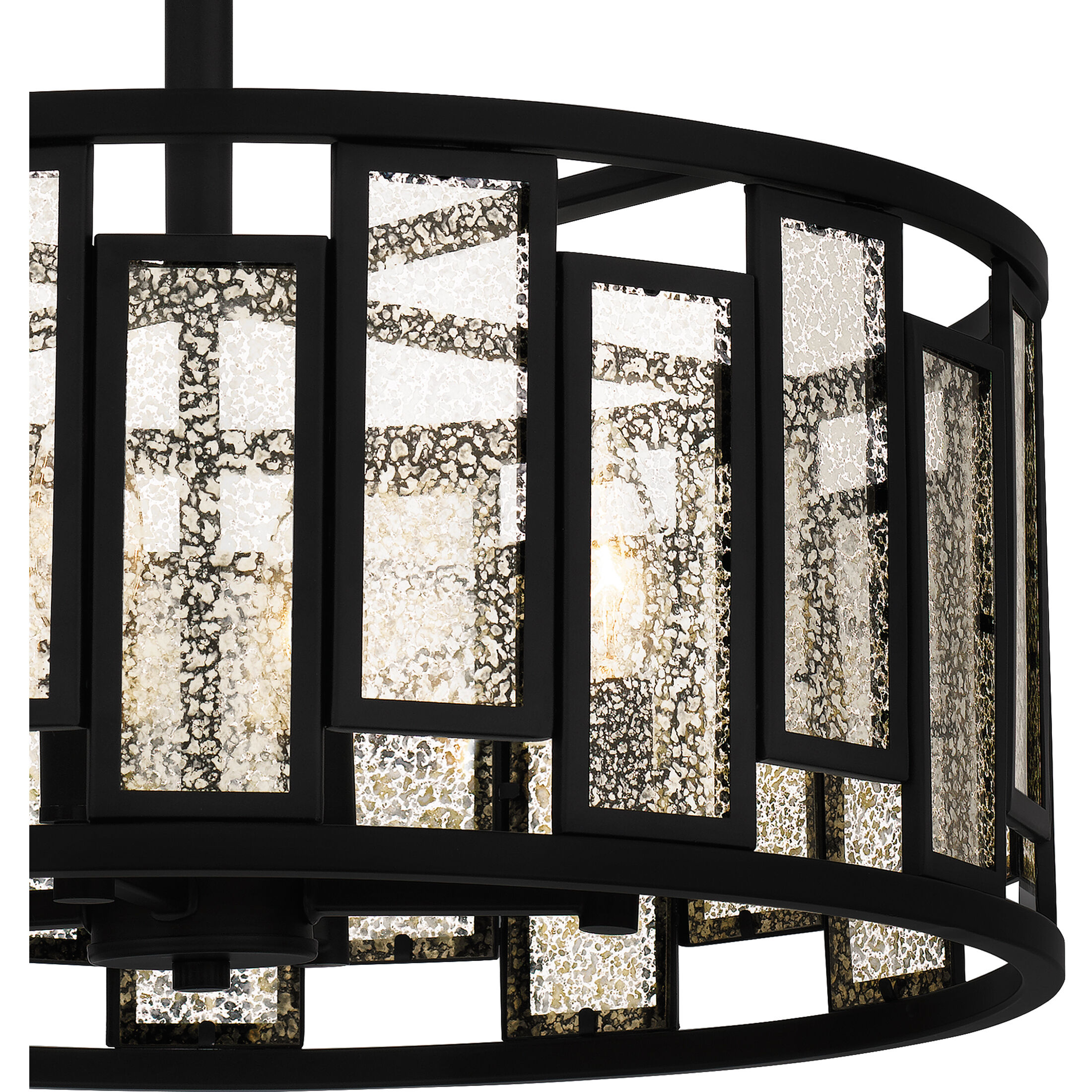 Bankston 4 Light 18 inch Matte Black Semi-Flush Mount Ceiling Light