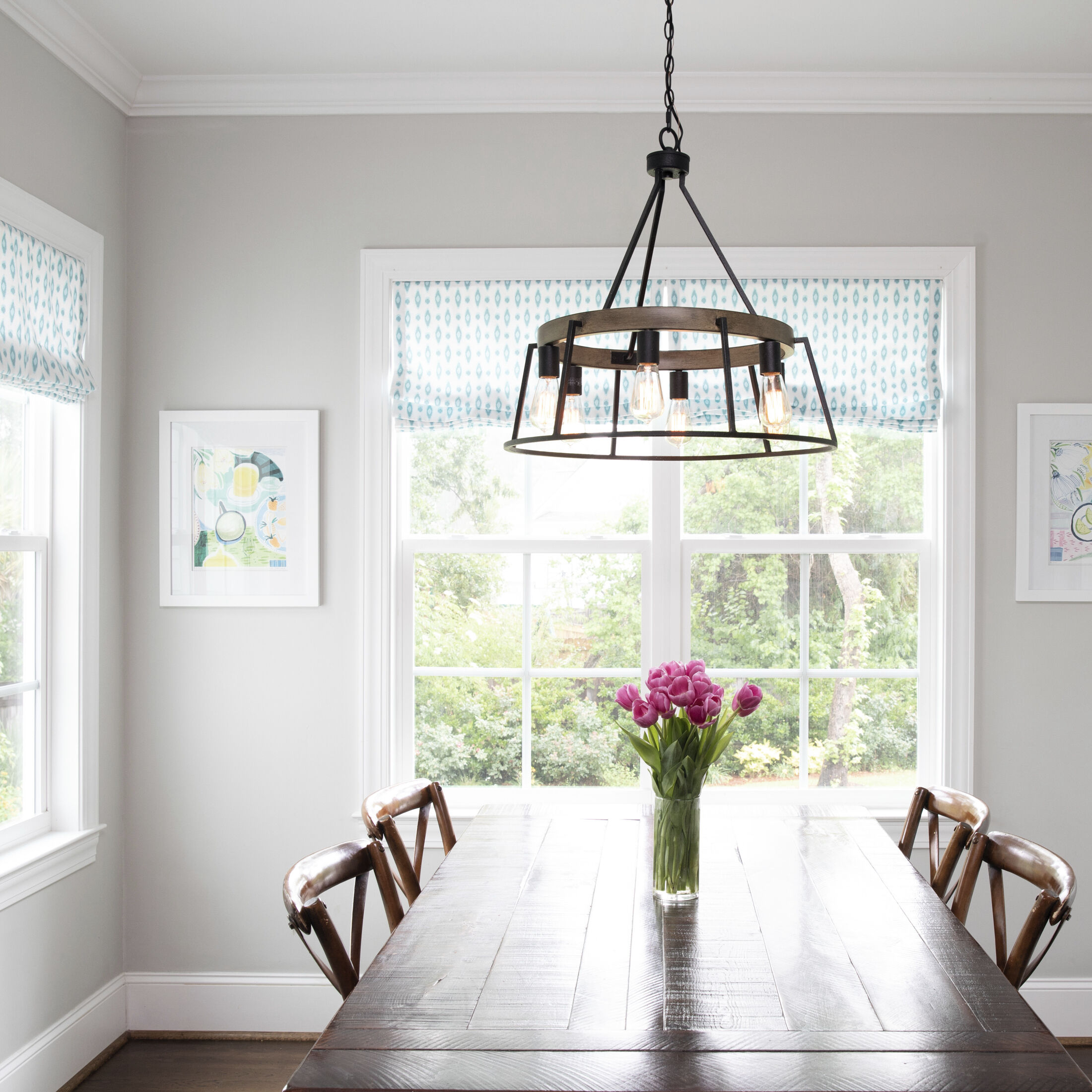 Brockton 6 Light 25 inch Grey Ash Chandelier Ceiling Light