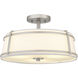 Sloane 3 Light 16 inch Brushed Nickel Semi-Flush Mount Ceiling Light