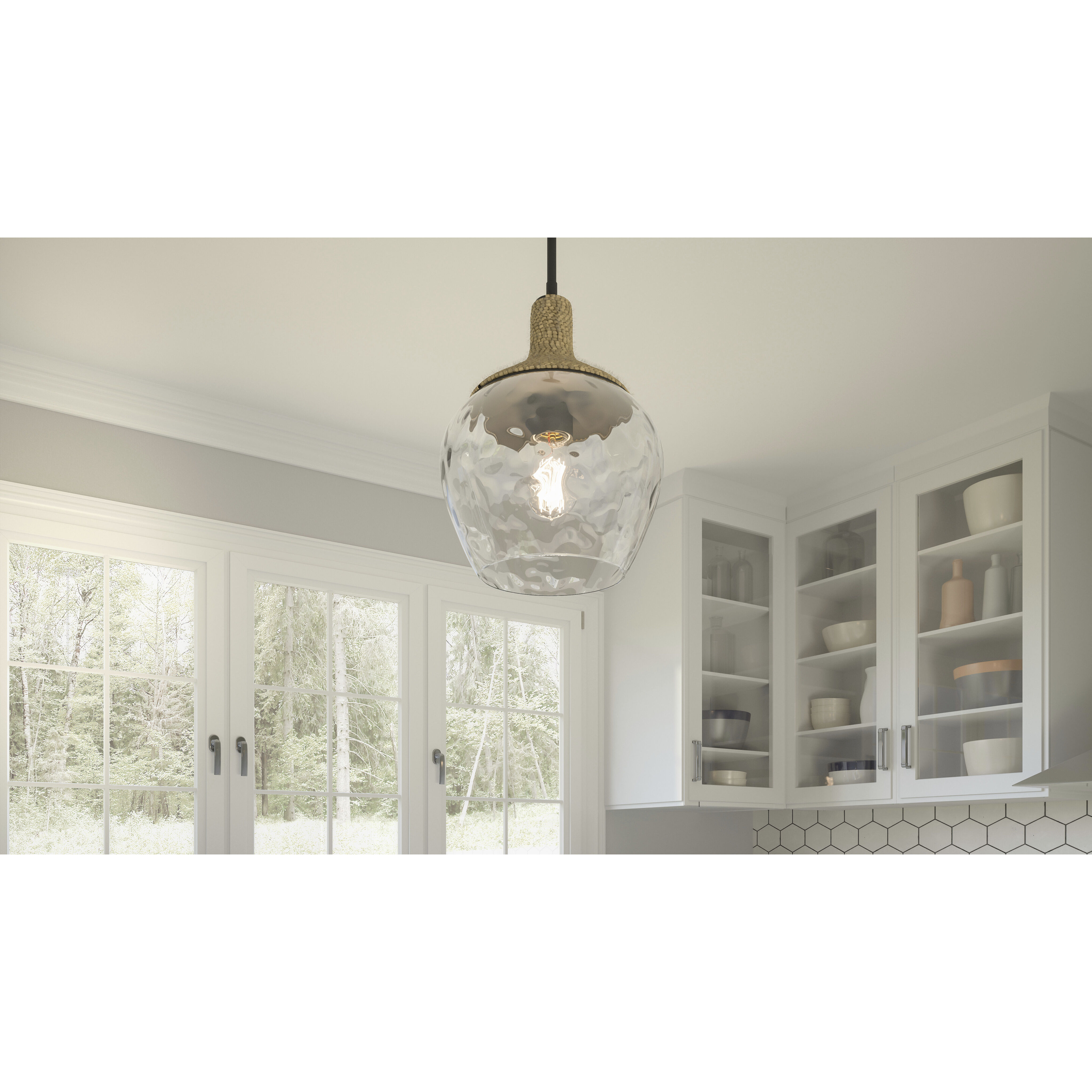 Royer 1 Light 12 inch Matte Black Mini Pendant Ceiling Light in Clear Glass