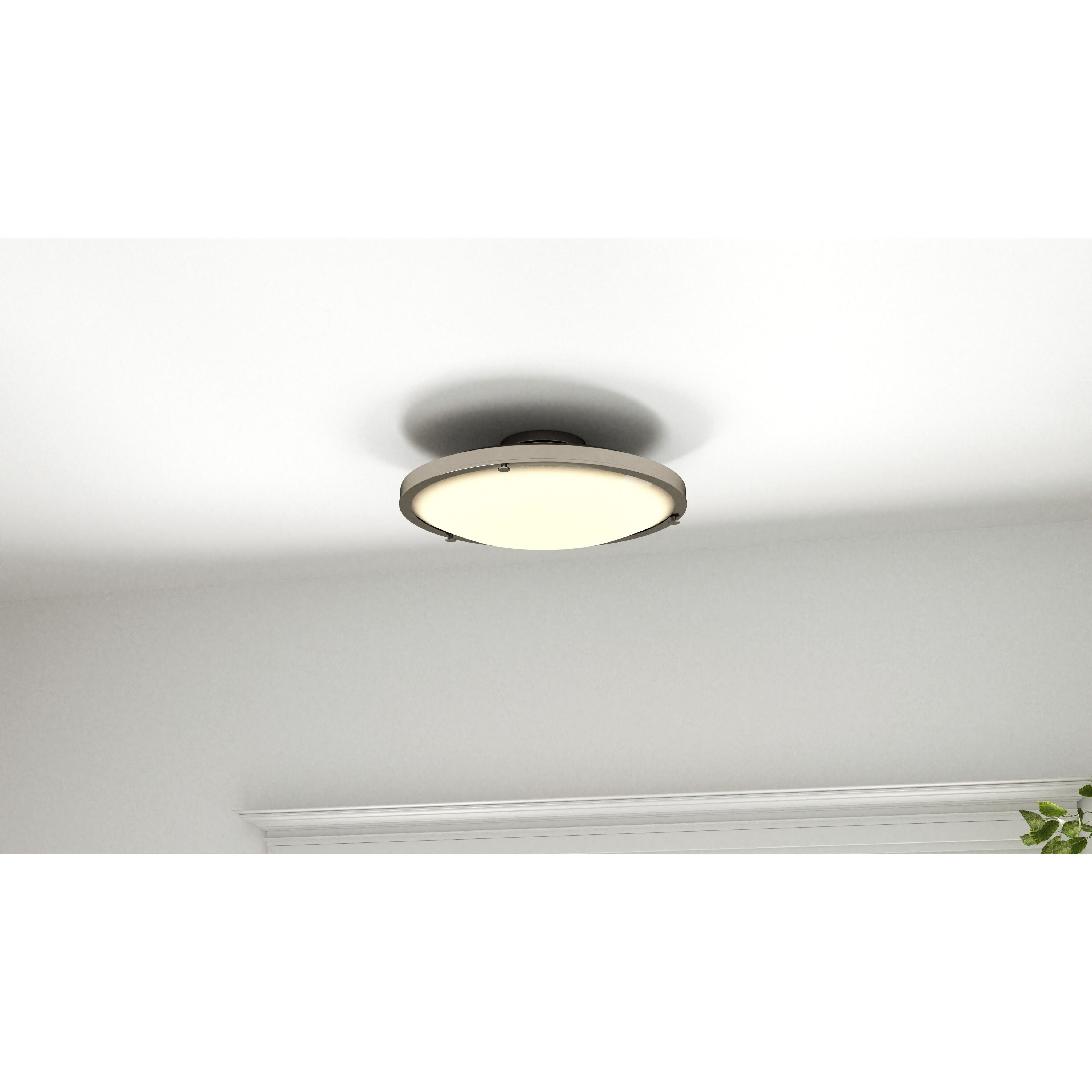Donne LED 15.75 inch Brushed Nickel Semi-Flush Mount Ceiling Light, Medium