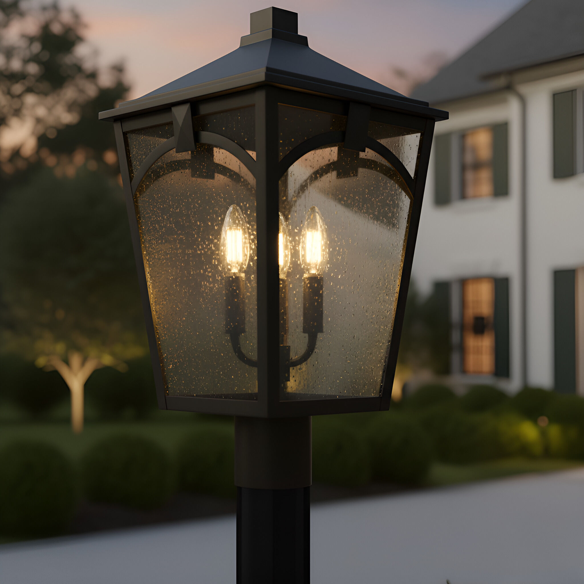 Jaxon 4 Light 19.5 inch Western Bronze Outdoor Post Lantern
