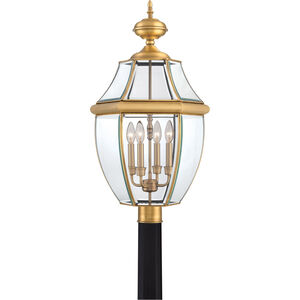 Newbury 4 Light 31 inch Antique Brass Outdoor Post Lantern