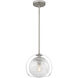 Eslinger 1 Light 10 inch Brushed Nickel Mini Pendant Ceiling Light, Small