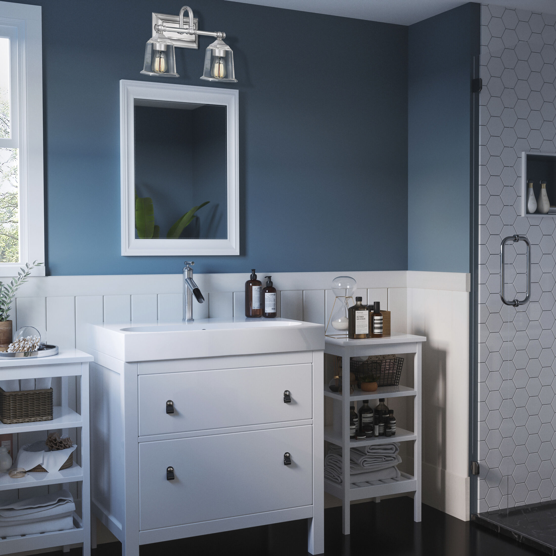 Nicholas 2 Light 15 inch Polished Chrome Bath Light Wall Light