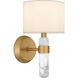 Kimberly 1 Light 7 inch Brushed Weathered Brass Wall Sconce Wall Light, Small