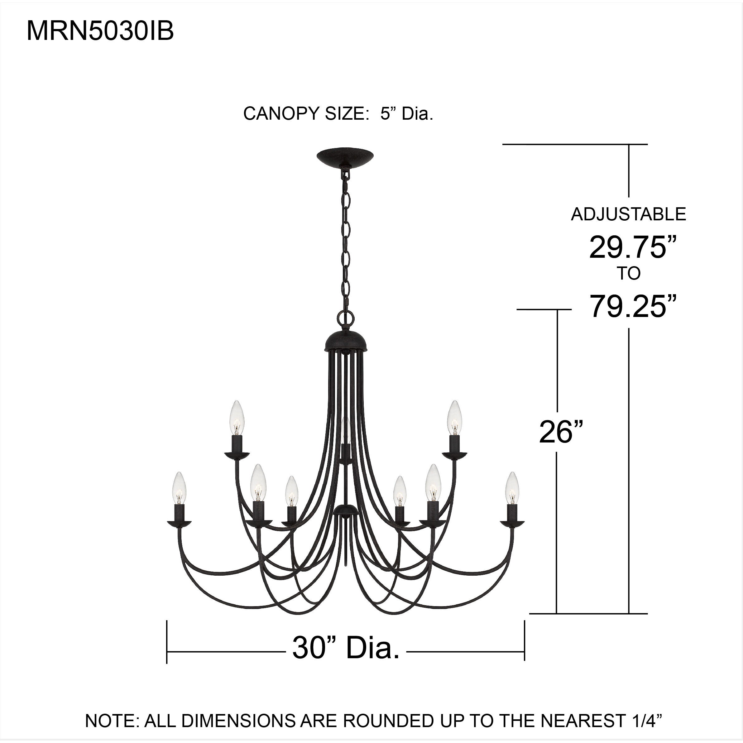Mirren 9 Light 30 inch Imperial Bronze Chandelier Ceiling Light