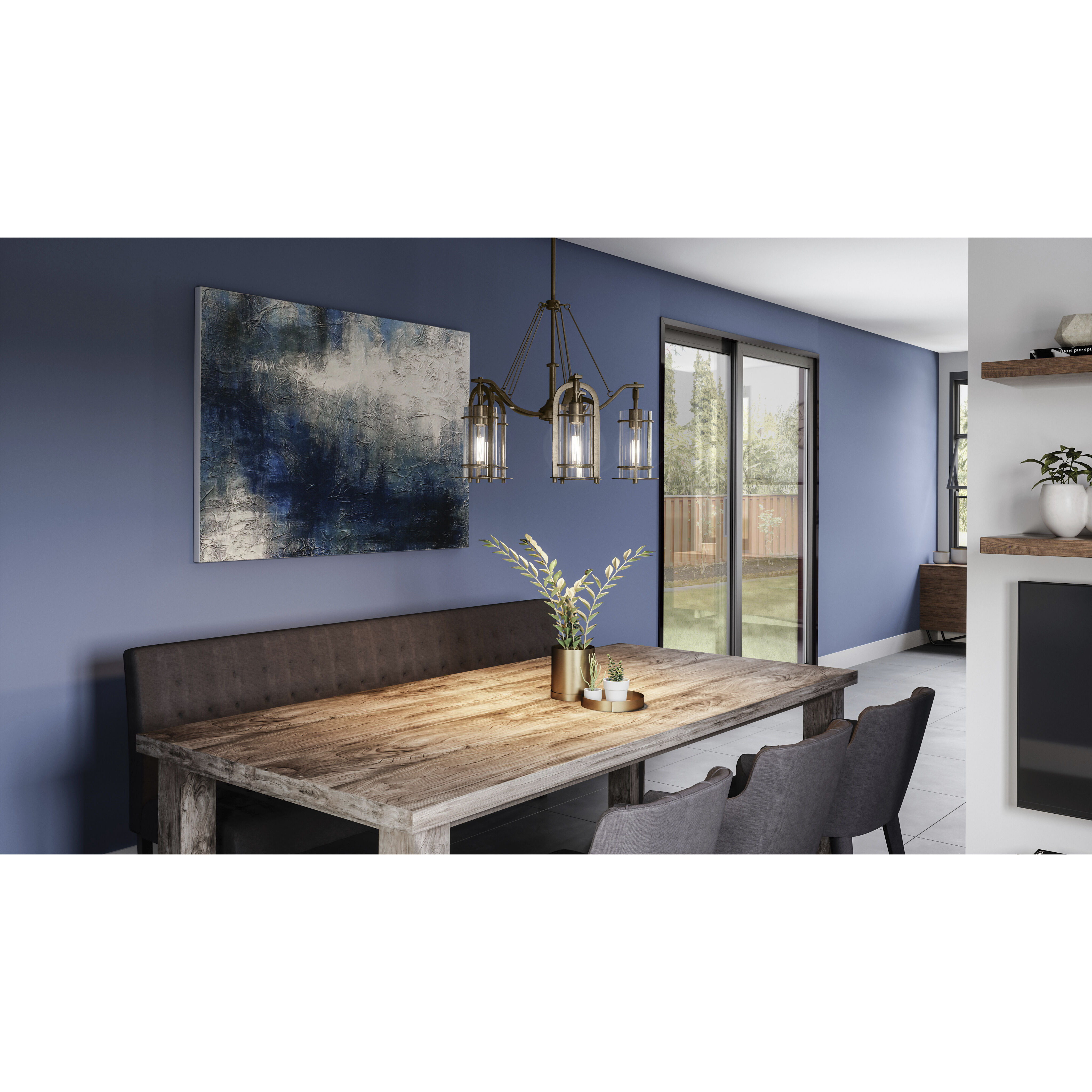 Toscana 5 Light 26 inch Statuary Bronze Chandelier Ceiling Light