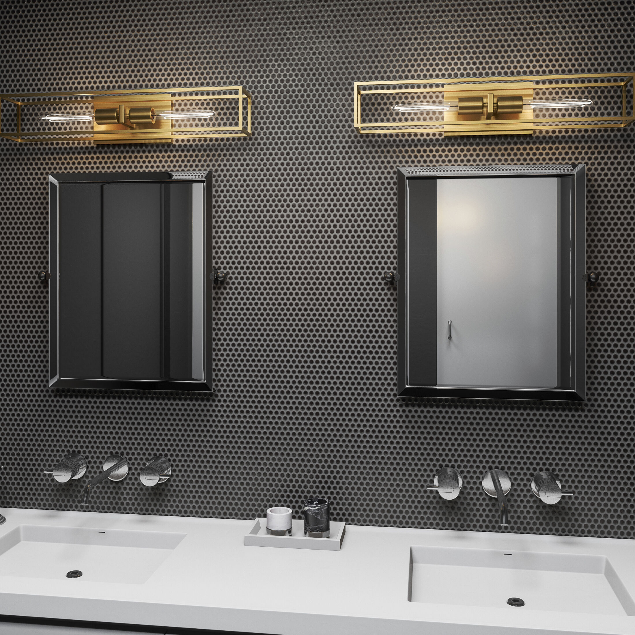 Leighton 2 Light 24 inch Weathered Brass Bath Light Wall Light