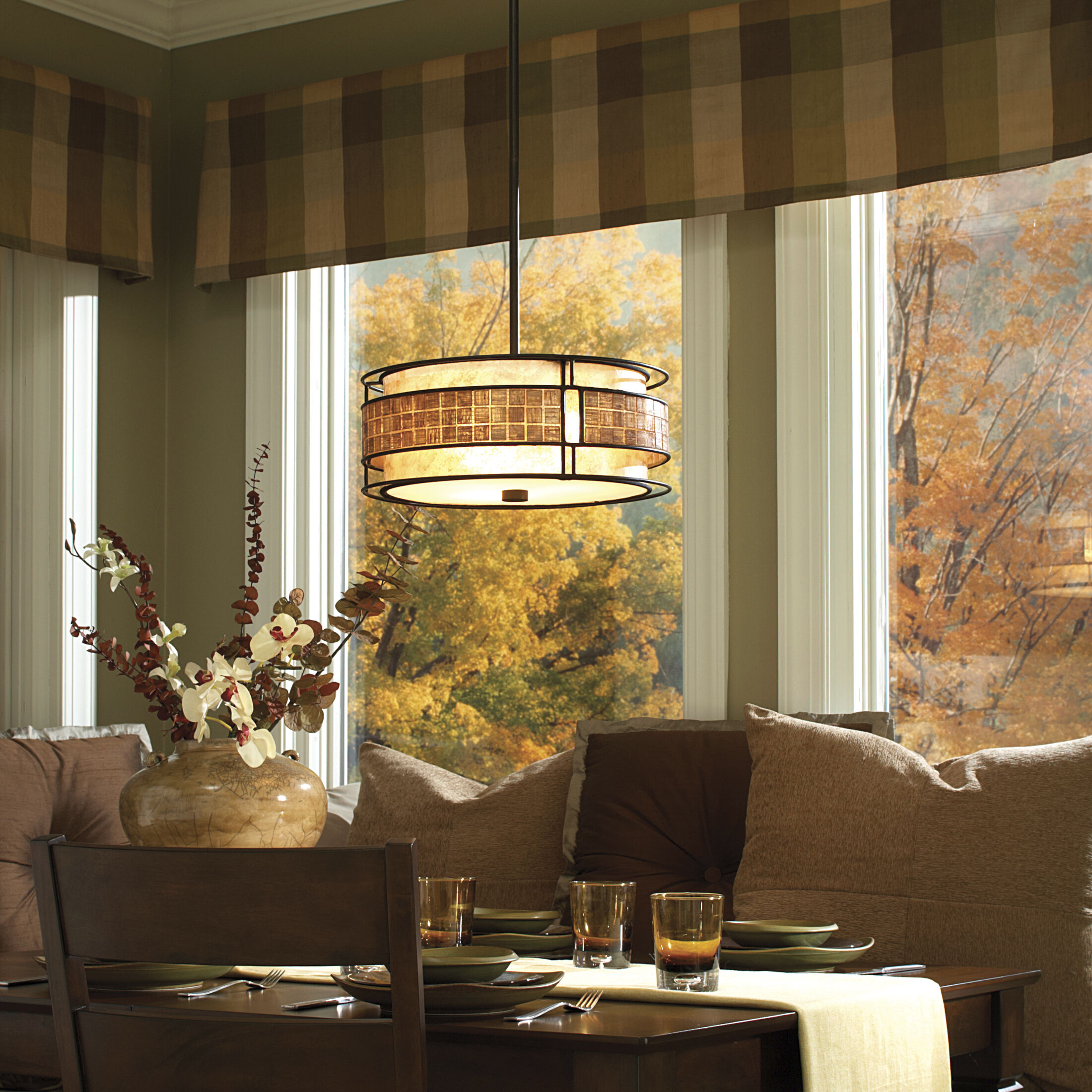 Laguna 3 Light 16 inch Renaissance Copper Pendant Ceiling Light, Naturals