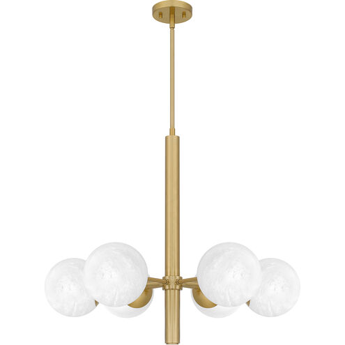 Solei 6 Light 28 inch Aged Brass Chandelier Ceiling Light