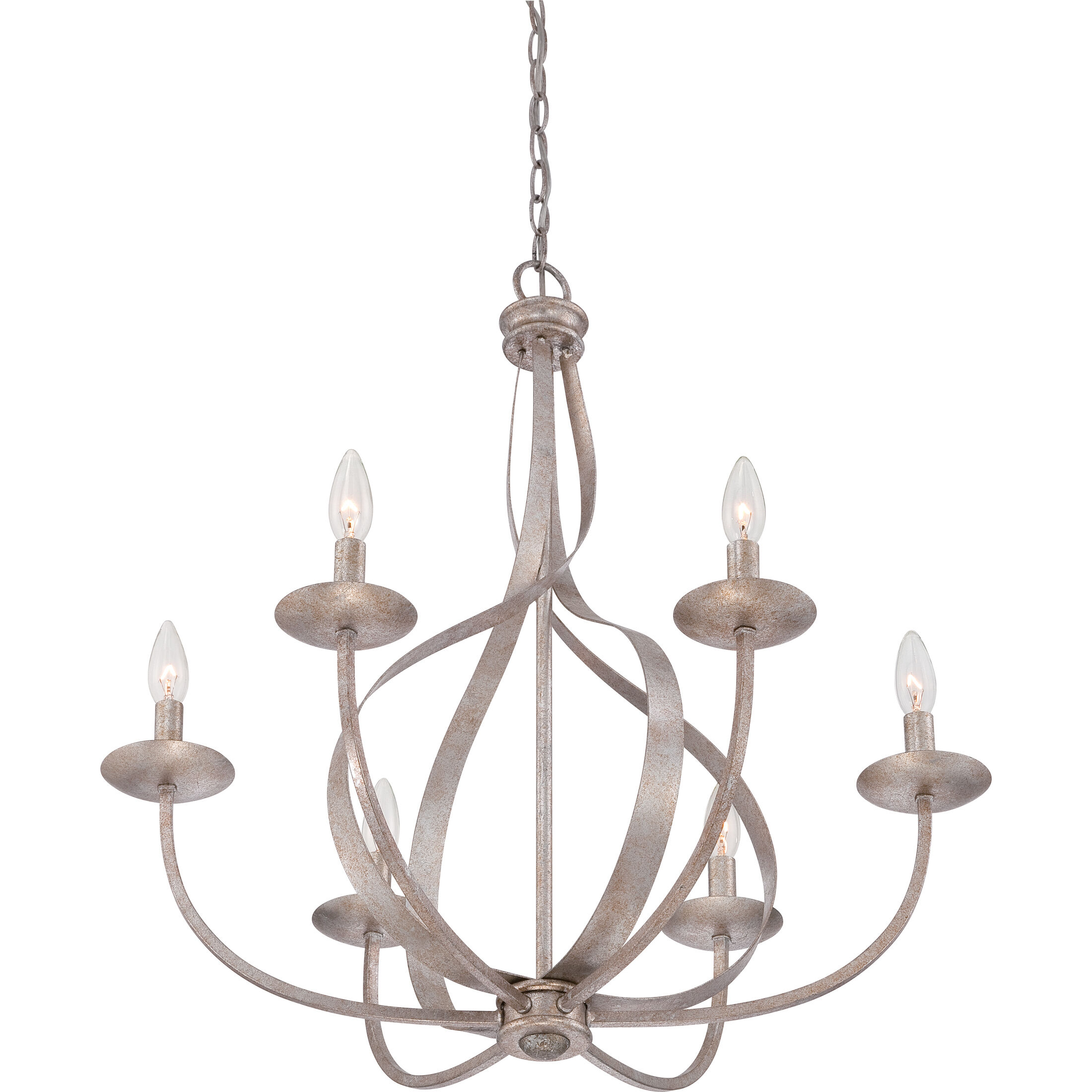 Serenity 6 Light 27 inch Italian Fresco Chandelier Ceiling Light