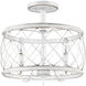 Dury 3 Light 14 inch Antique White Semi-Flushmount Ceiling Light, Medium