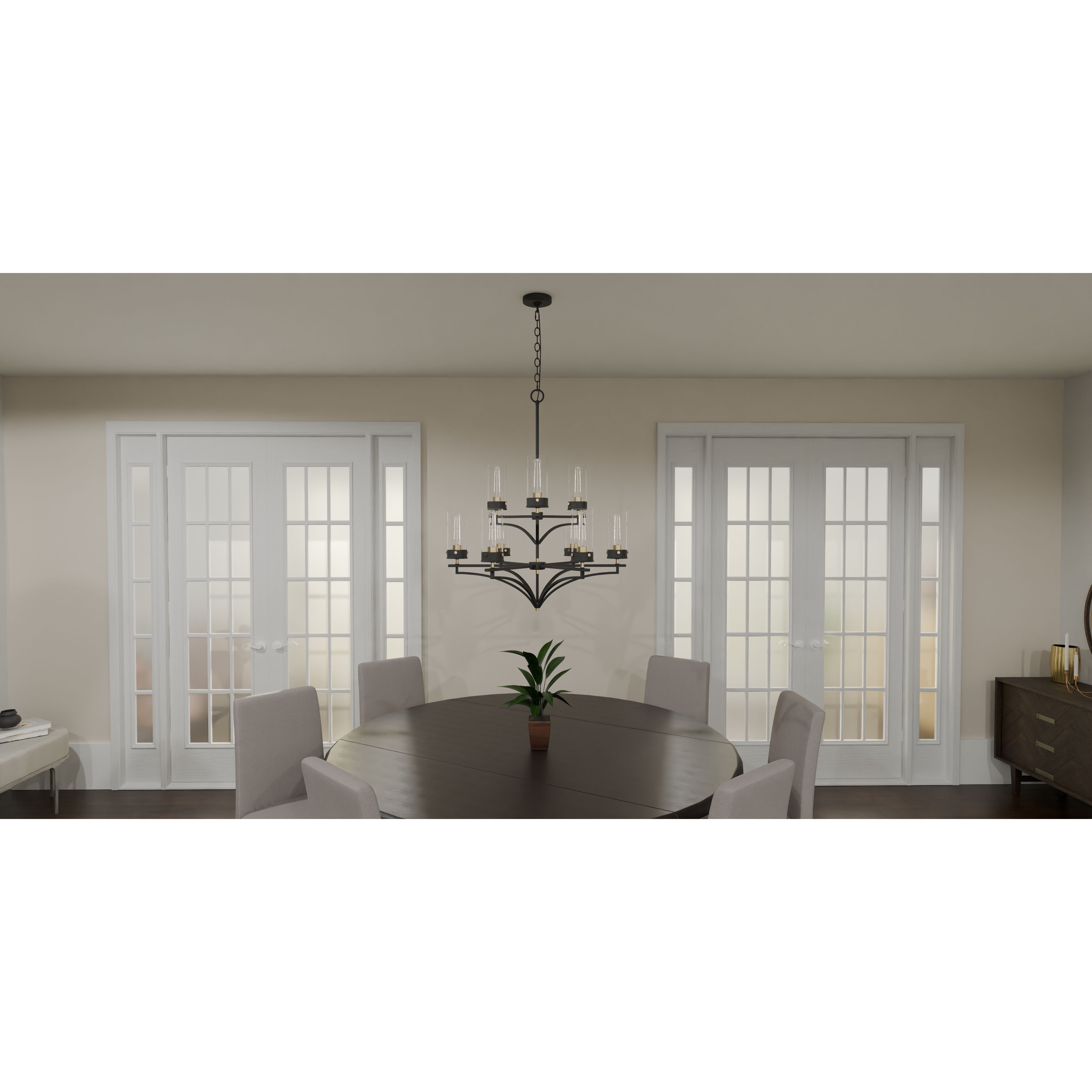 Hillside 9 Light 31.75 inch Matte Black Chandelier Ceiling Light