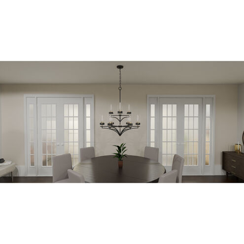Hillside 9 Light 31.75 inch Matte Black Chandelier Ceiling Light