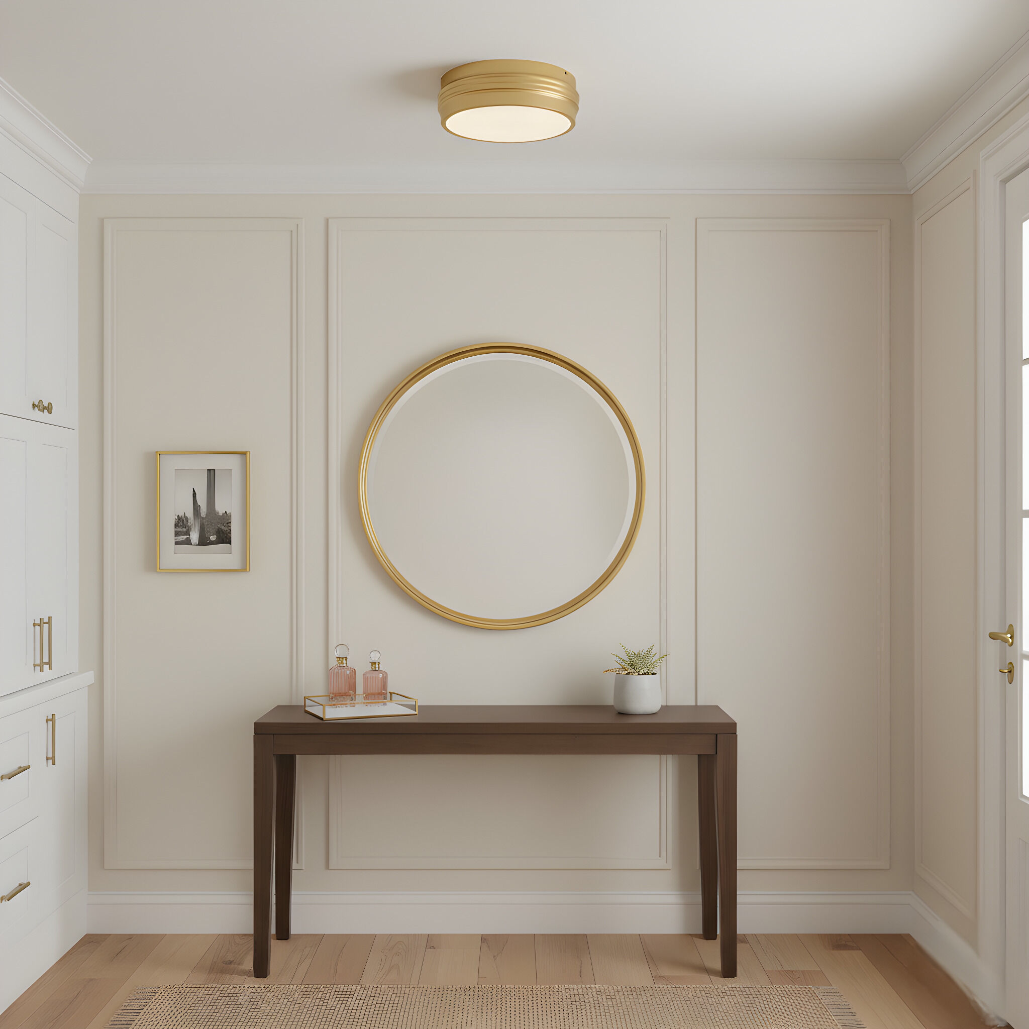 Emmett 3 Light 16 inch Brushed Gold Flush Mount Ceiling Light